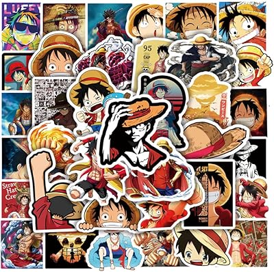 Goodern 50pcs autocollants anime one piece piece diy imperméables en vinyle pour décoration