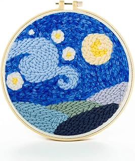 Kit de broderie pour débutants avec cercle à broder en bambou, fil dentaire