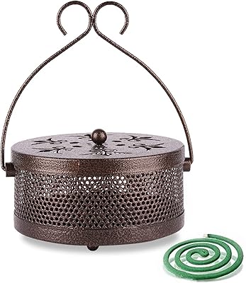 Support de bobine anti-moustique portable rétro avec poignée ronde résistant au feu