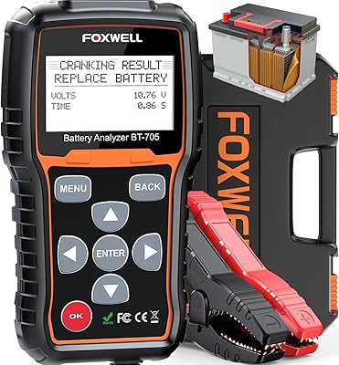 Testeur de batterie de voiture foxwell bt705 100-2000 cca, testeur de charge