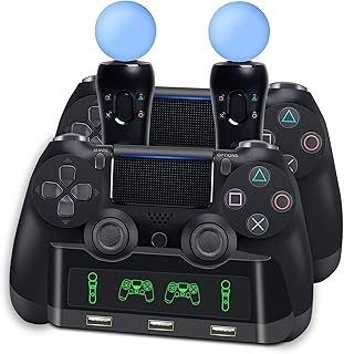 Hdiwousp station de chargeur de manette ps4 4 en 1 station chargement