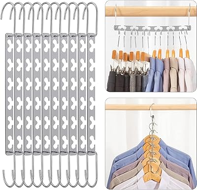 Arabest wonder cintre en métal 6 pièces multifonctionnel peu encombrant double cintre pliable