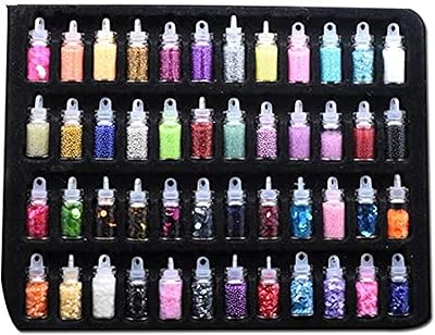 Ensemble de 48 bouteilles de paillettes lastin poudre et pour la fabrication