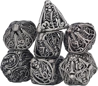 Jeu de dés polyédriques en métal avec boîte de rangement accessoires multi-faces