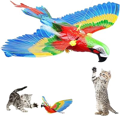 Jouet d'oiseau volant jouet de simulation électrique interactif suspendu pour chats volant chats