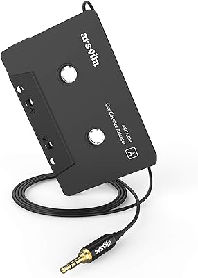 Adaptateur de cassette audio de voiture arsvita vers aux, adaptateur de bande