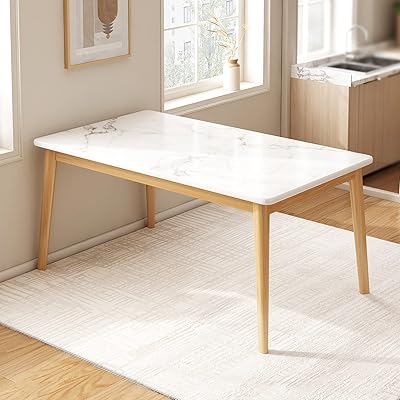 Table à manger michacos, table rectangulaire moderne, table à manger simple et moderne
