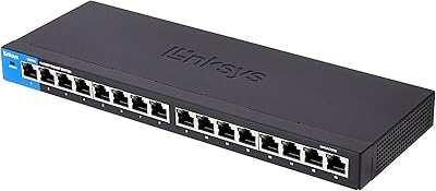 Switch poe gigabit linksys 16 ports, noir - lgs116p