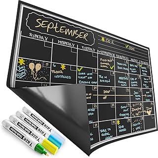 Calendrier magnétique pour réfrigérateur tableau noir effaçable à sec de cuisine