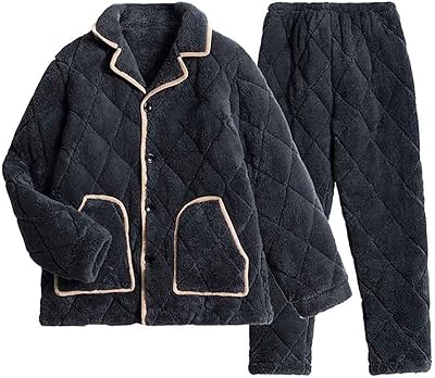 Pyjama d'hiver pour hommes kenovt pyjama chaud en flanelle épaisse à