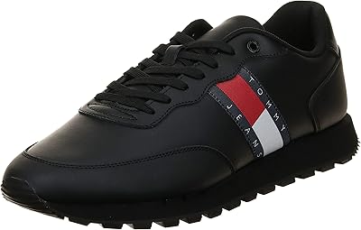 Baskets de course emblématiques en cuir tommy hilfiger pour hommes