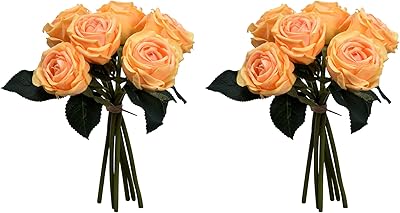 12 têtes de roses artificielles et roses avec tige de yatai pour bouquets