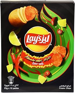 Croustilles lay's flamin' hot lemon, 12 x 23 grammes