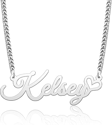 Collier prénom personnalisé coeur d'amour collier prénom personnalisé en argent sterling 925 avec
