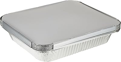 Snh packing récipients rectangulaires jetables en aluminium de 3 650 ml avec couvercles