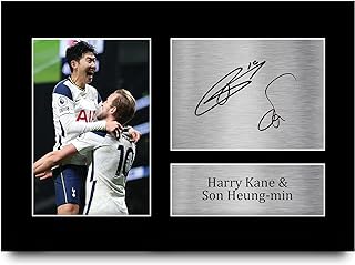 Hwc trading a4 harry kane & son heng-min tottenham hotspurs photo signature cadeaux
