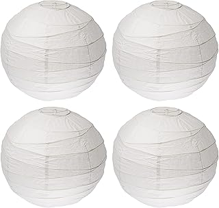 Abat-jour boule en papier de riz blanc ikea rigolet 45 cm - lot