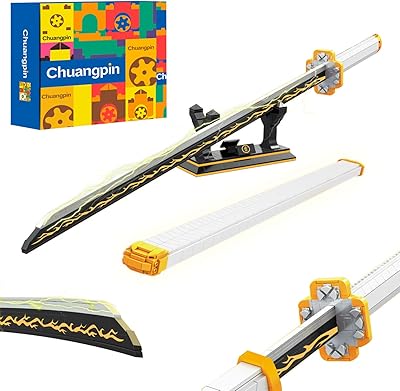Shuangben demon slayer zenitsu sword kit de construction pour adultes cosplay agatsuma swords