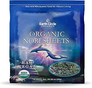 Feuilles de nori biologique earth circle organics, 50 feuilles, 125 g