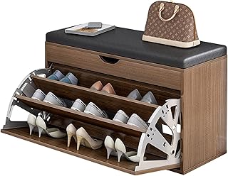 Meuble à chaussures en bois avec tabouret langer