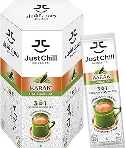 Prémélange de thé just chill drinks co. - cardamome karak chai riche et authentique, booster d'immunité, 26 g x 10 sachets. Diaytar : Des offres irrésistibles chaque jour