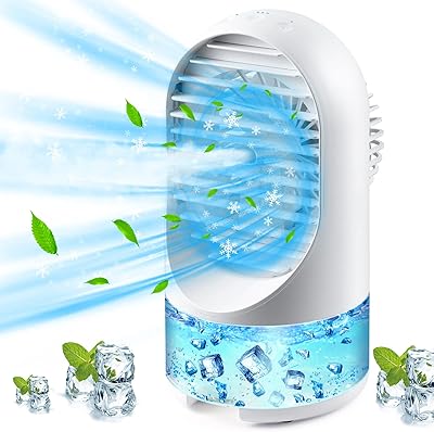 Refroidisseur d'air portable hattmag, ventilateur de climatisation à 3 vitesses et ventilateur