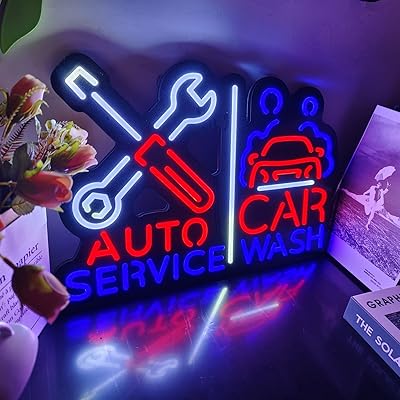 L'enseigne au néon led pour lavage de voiture design ultra-mince convient aux ateliers