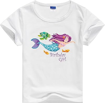 T-shirt d'anniversaire de sirène, cadeau de sirène, costume d'anniversaire pour filles, blanc. Diaytar : Des promotions exceptionnelles toute l'année pour tous les Sénégalais