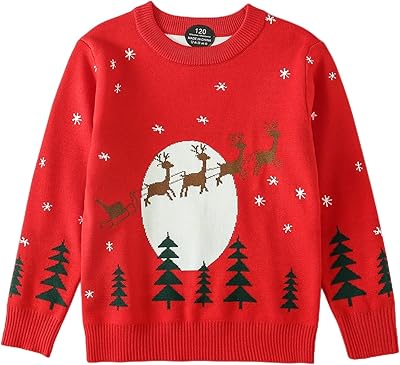 Yirongwang pull pour filles laides pull de noël en tricot pour enfants renne