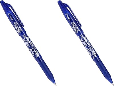 Stylo à bille effaçable pilot frixion, 2 pièces, 0,7 mm, bleu