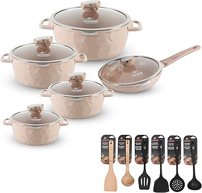 Batterie de cuisine 16 pièces ensemble de casseroles et poêles à