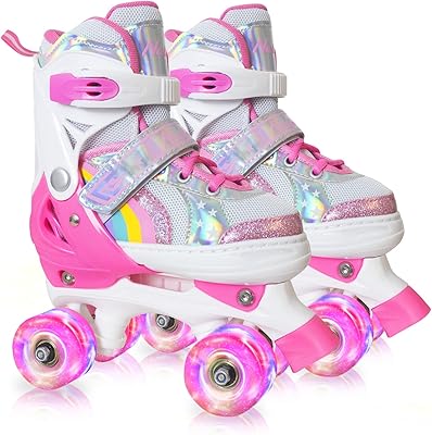 Chaussures de rollers en ligne natroc pour filles et garçons, 4 tailles réglables