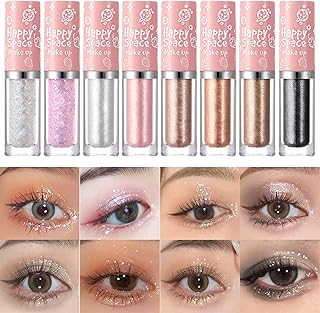 Making take 8 pièces de maquillage de fard à paupières liquide paillettes