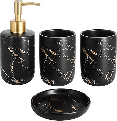 Ensemble d'accessoires de salle de bain, 4 pièces d'accessoires de salle de bain
