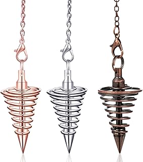 3 pièces pendule de creusement minéral en cuivre chaîne de pendule de thérapie reiki chaîne de pendule en spirale en argent pour l'équilibre du yoga de méditation. Diaytar : L'e-commerce accessible à tous les Sénégalais