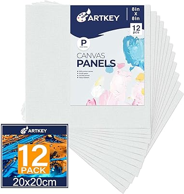 Panneaux de toile 20x20 cm 12 pièces 300 g m2 100 %