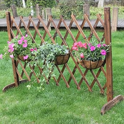 Lingwei clôture en osier en bois extensible portable pour la décoration extérieure