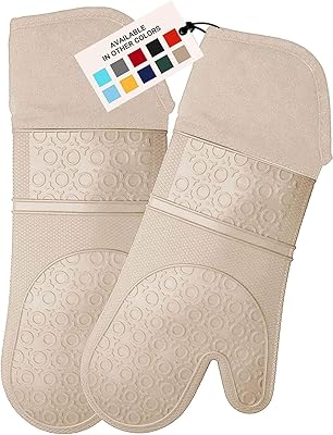 Gants de cuisine professionnels extra longs en silicone gants de four avec doublure
