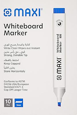 Boîte de 10 marqueurs pour tableau blanc maxi, bleu, 800b10