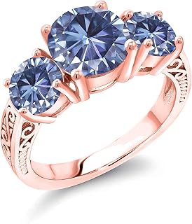 Bague à 3 pierres en argent plaqué or rose 18 carats