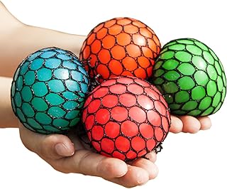 4 pièces boules spongieuses en maille aléatoire soulagement du stress boules de raisin