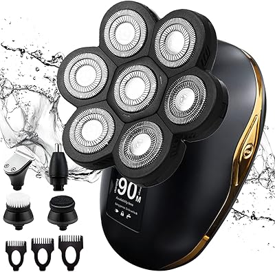 Ambel rasoir électrique 5 en 1 avec 6 têtes pour hommes chauves - étanche, charge rapide, écran led, rechargeable, rasoir rotatif sans fil - kit de rasage - tondeuse barbe, poils du nez et cheveux. Diaytar : Le discount nouvelle génération au Sénégal