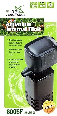 Filtre puissant venus aqua® 6005f, filtre interne d'aquarium 15 w