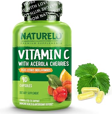 Vitamine c naturello premium avec acérola et citron biologiques complément alimentaire complet