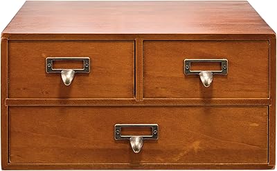 Armoire de bureau vintage avec 3 tiroirs à pharmacie de table en bois