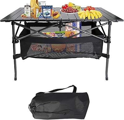 Table pliante portable pour grande table de camping légère avec sac de rangement