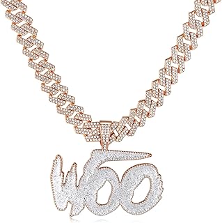 Woo baby collier pendentif en or plaqué or 18 carats glacé hip hop cristal miami chaîne à maillons brillants cubains pour hommes femmes filles. Explorez un monde de bonnes affaires sur Diaytar Sénégal