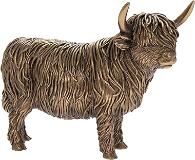 Wedel gifts ltd breloque animal en résine bronze - vache des highlands 5419