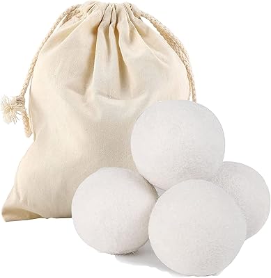 Balles de séchage de laine 4 pièces boules vêtements avec sac en coton