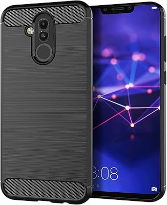 Coque huawei mate 20 lite, fibre de carbone brossée, motif à texture ultra